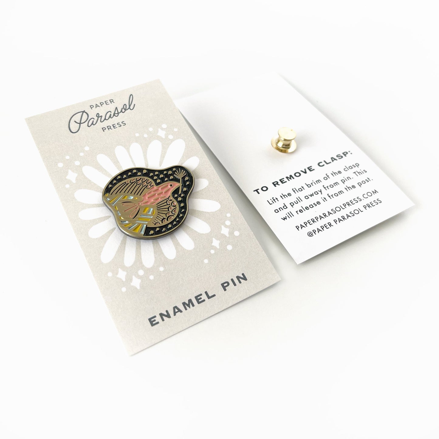 Folk Guide Bird Enamel Pin Case of 3