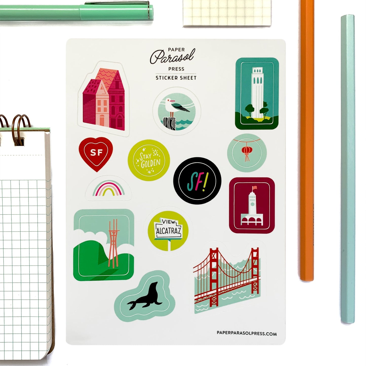 San Francisco Sticker Sheet Case of 6