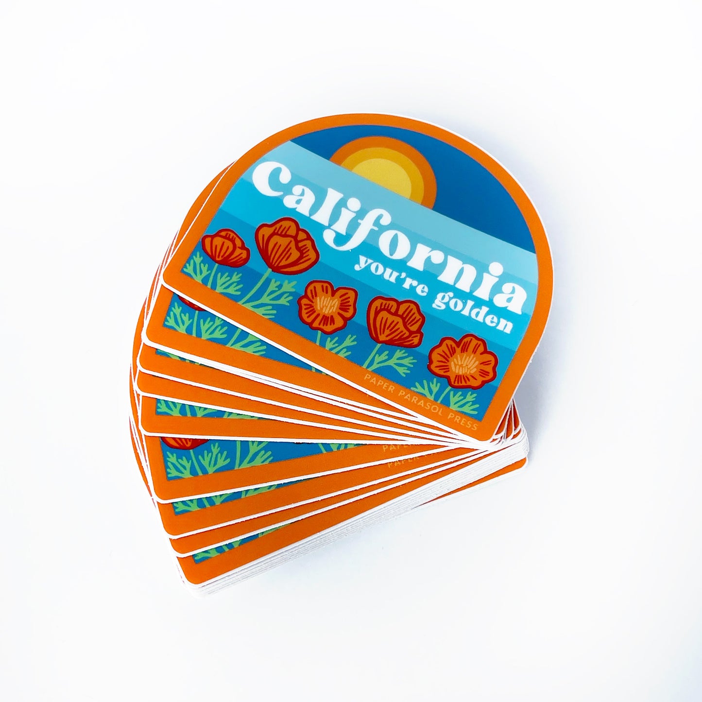 California You're Golden Sticker Case of 6