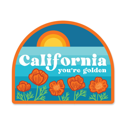 California You're Golden Sticker Case of 6