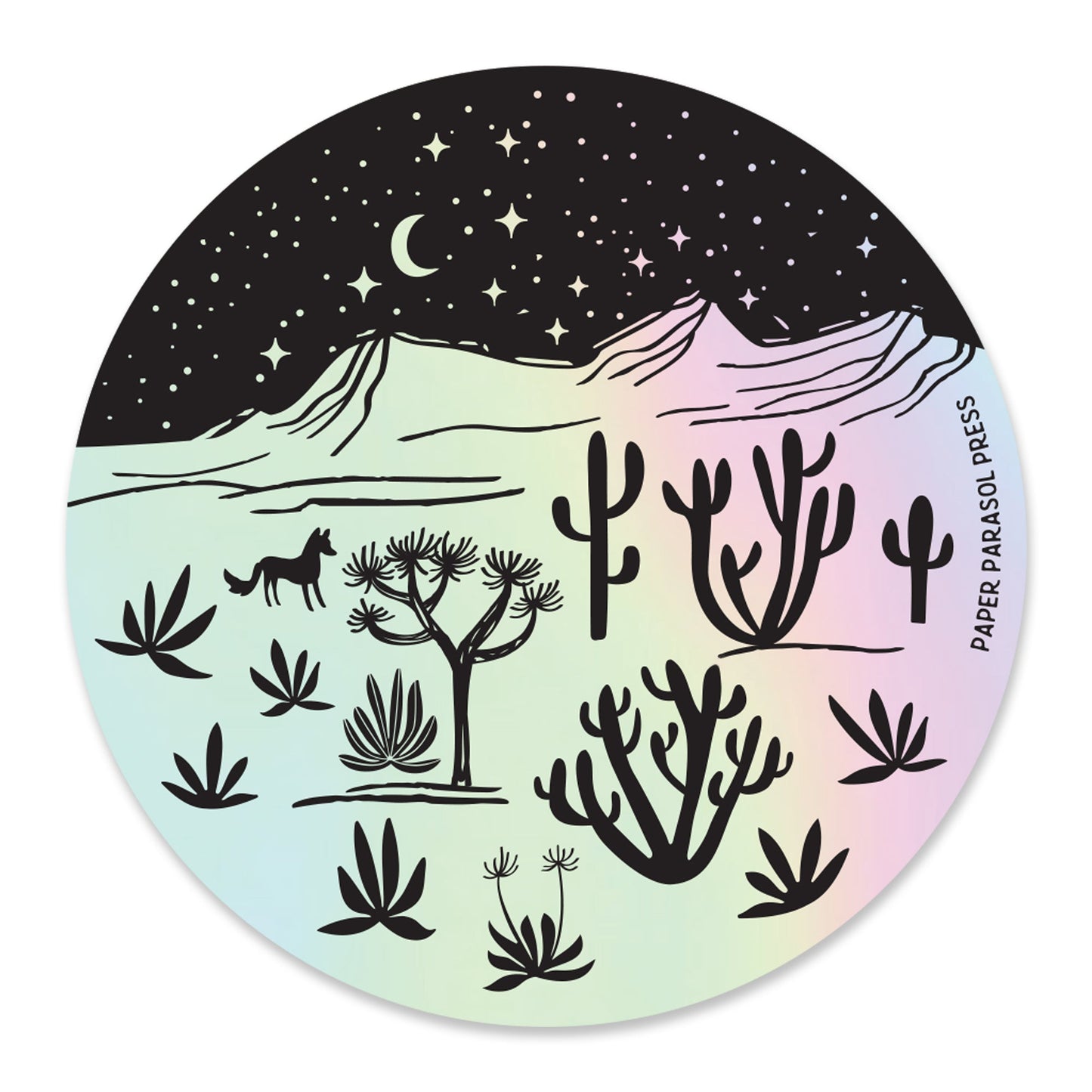 Desert Landscape Holographic Sticker Case of 6