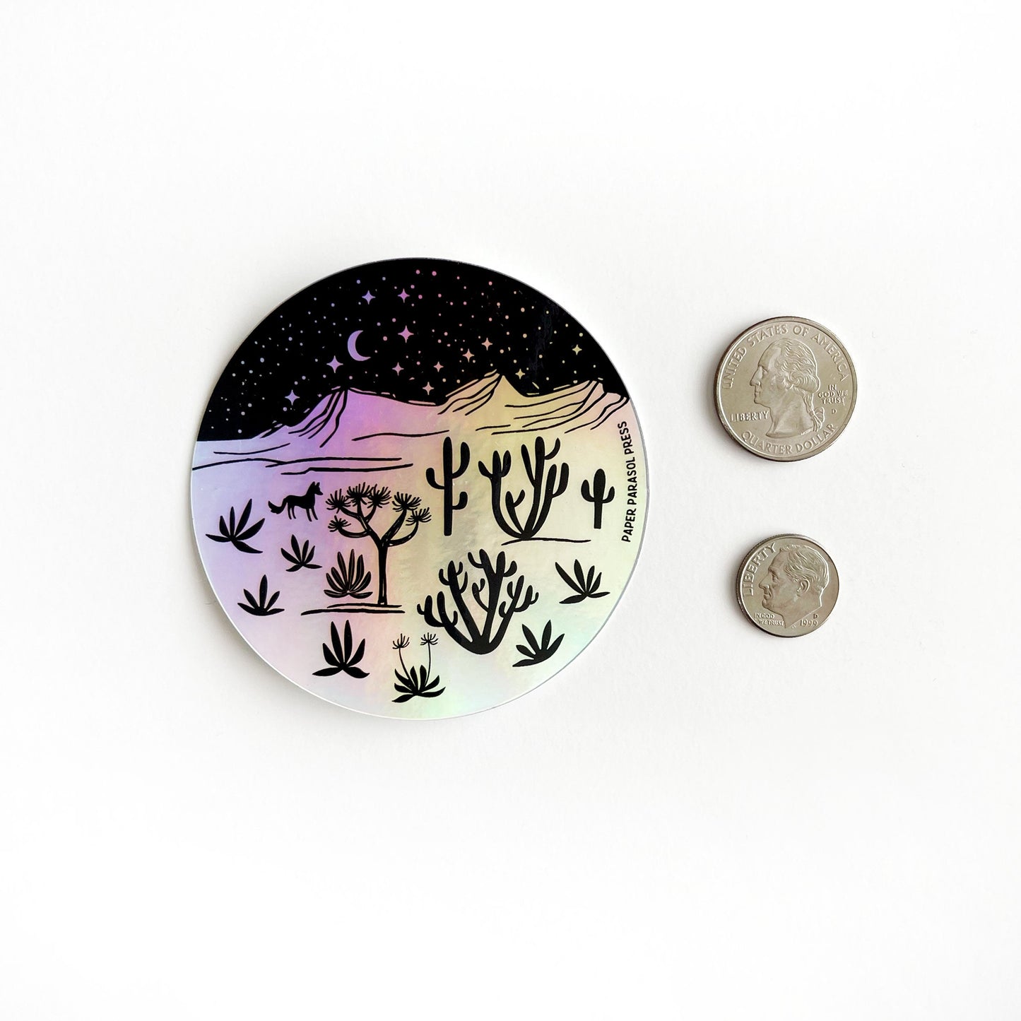 Desert Landscape Holographic Sticker Case of 6