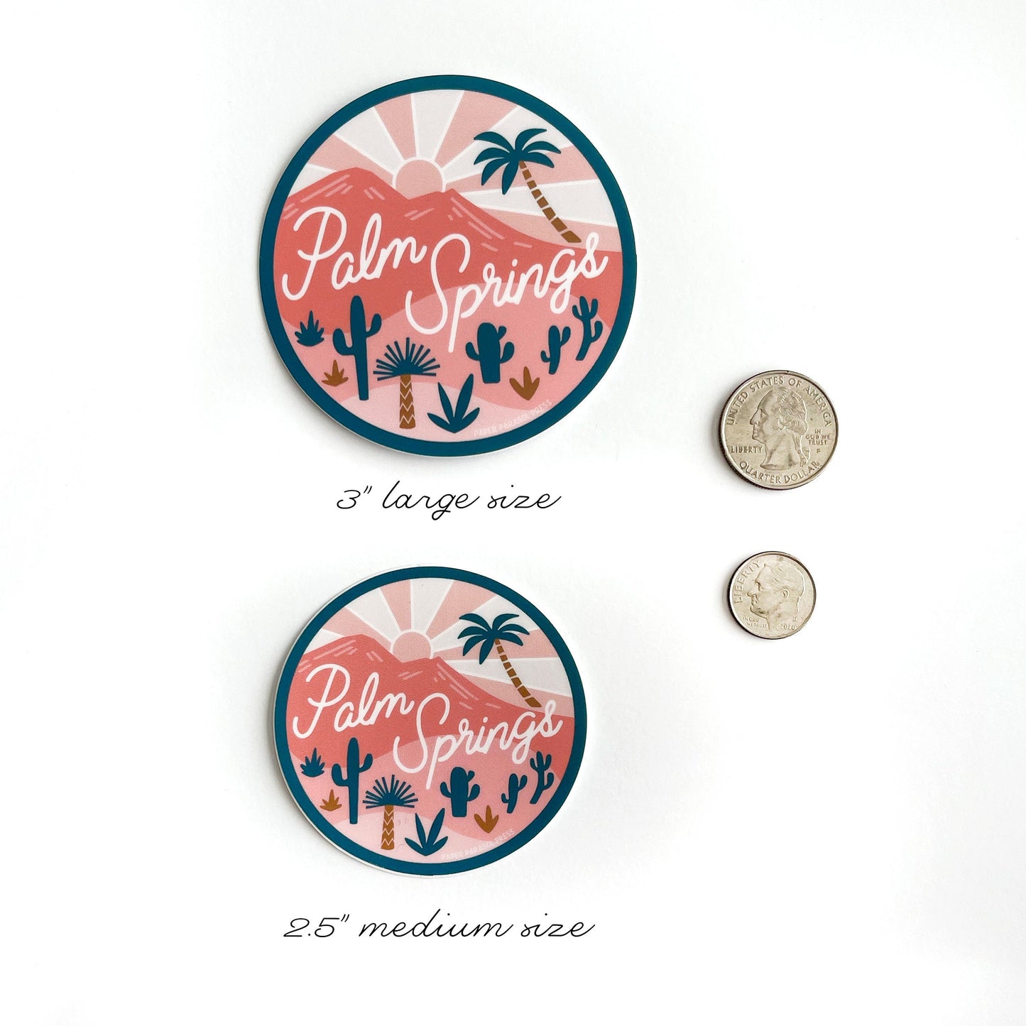 Palm Springs Sticker Large Size Case of 6