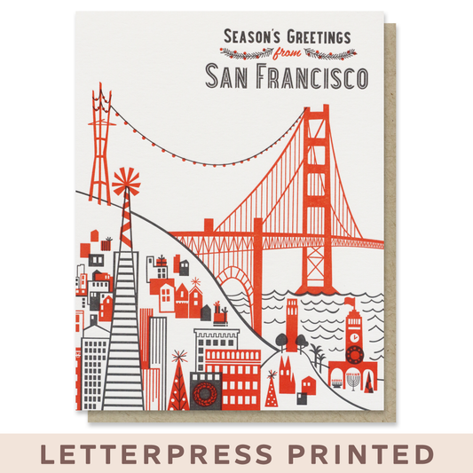 Season's Greetings from San Francisco Card Case of 6 / Box Set of 3