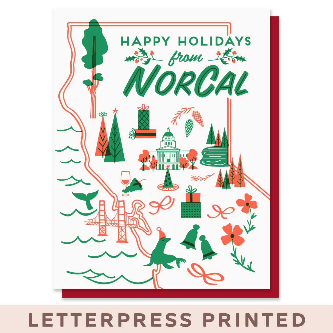 Happy Holidays from NorCal Card Case of 6 / Box Set of 3