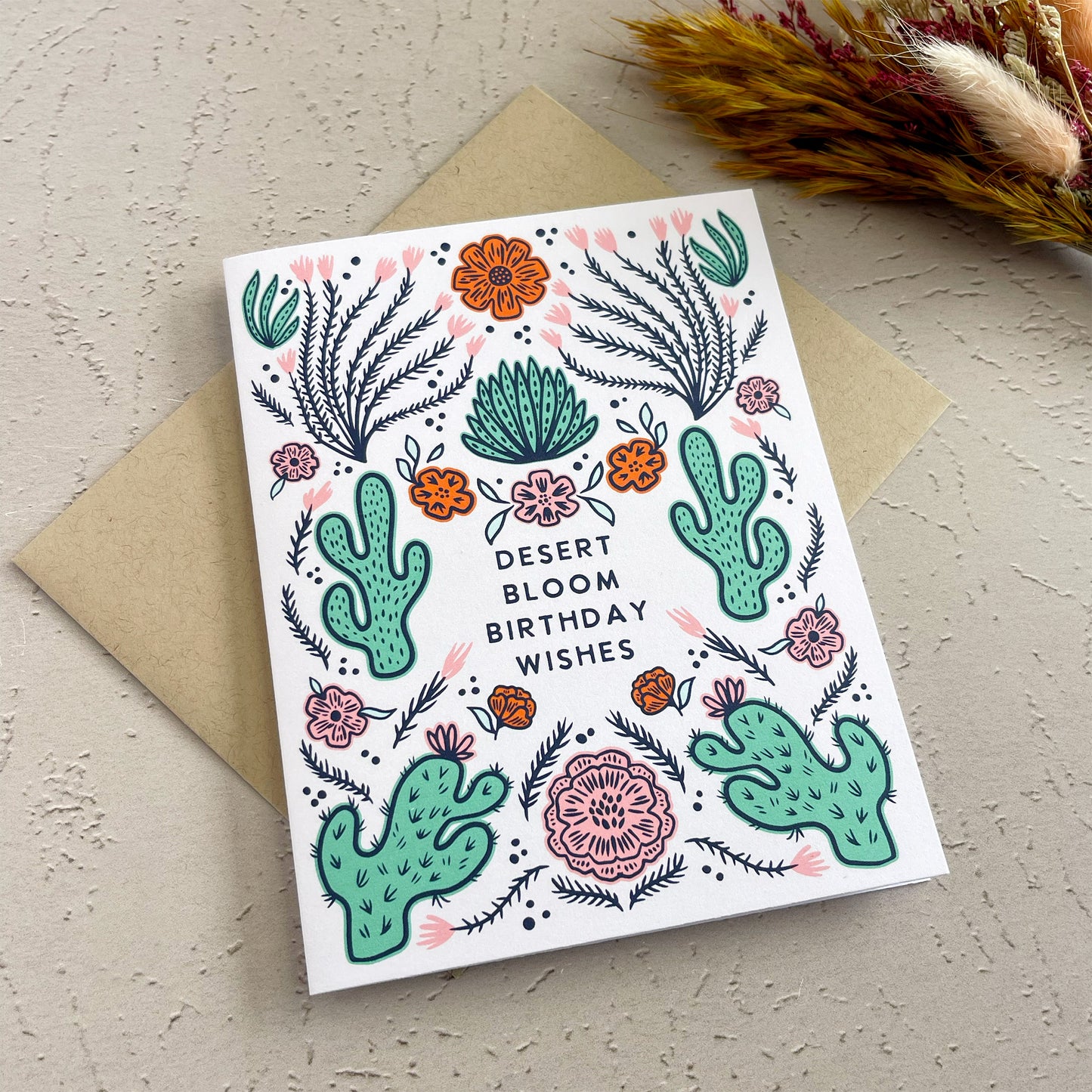 228 Desert Bloom Birthday Wishes Greeting Card Case of 6