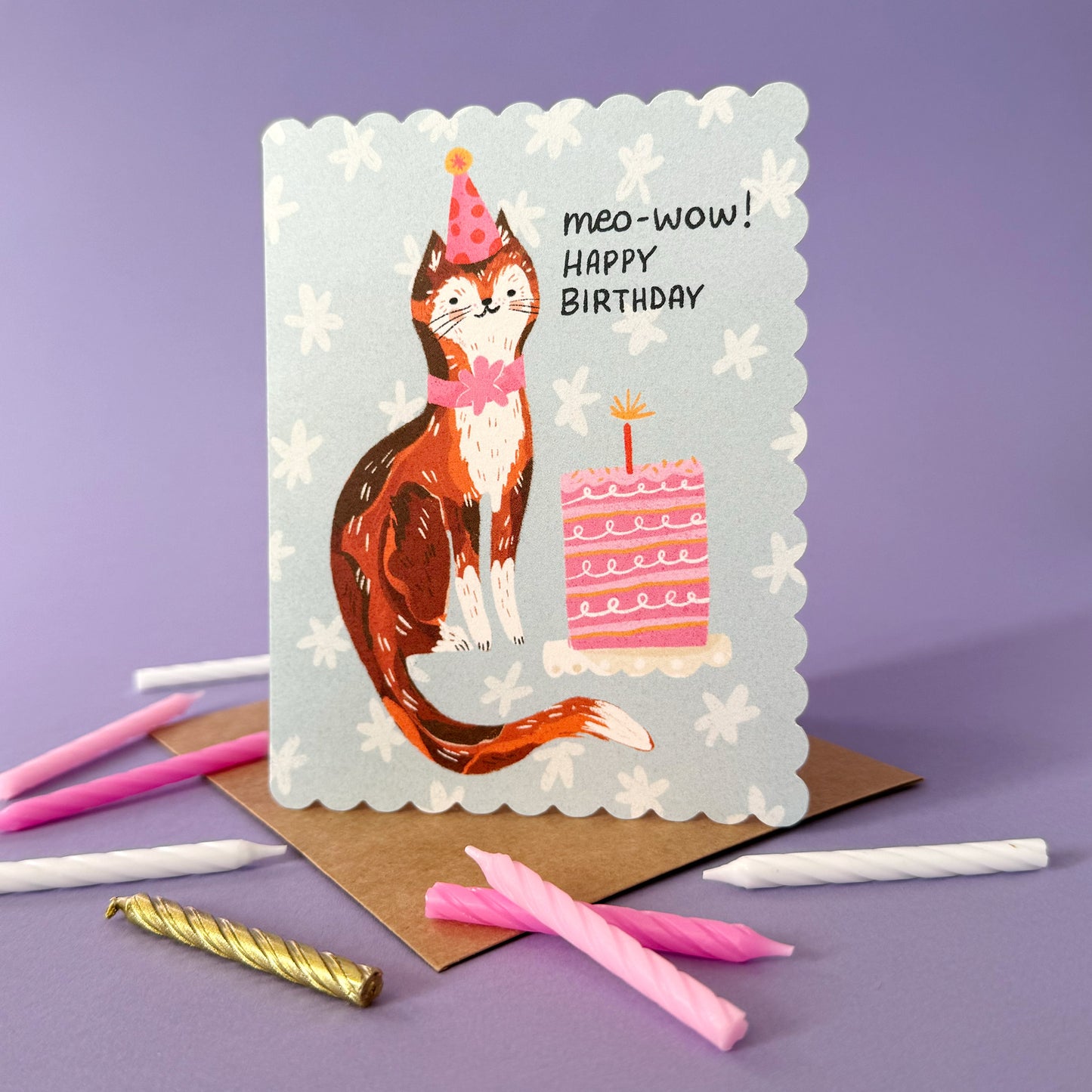Meo-Wow Birthday Cat Greeting Card Case of 6