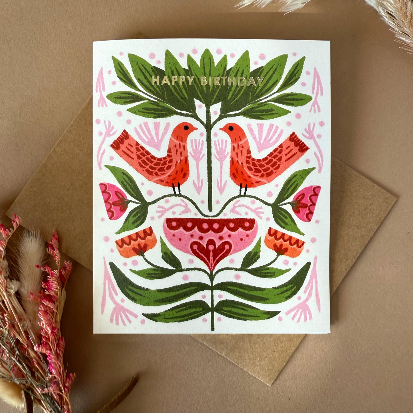 Folk Birthday Birds Birthday Case of 6