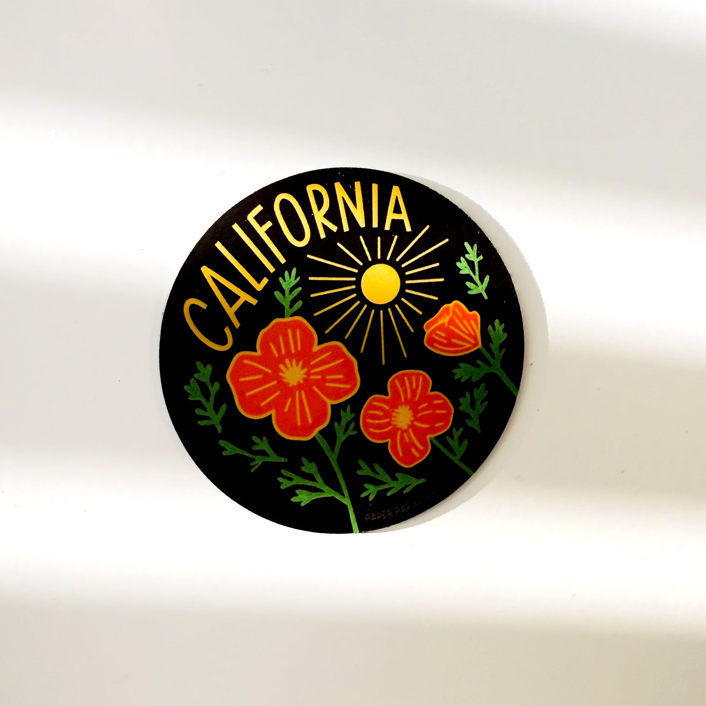 California Poppy Sun Black Magnet Case of 6