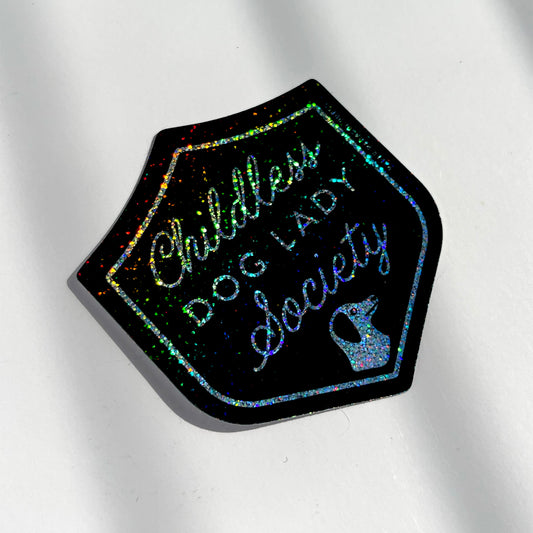 Childless Dog Lady Society Stardust Glitter Sticker Case of 6