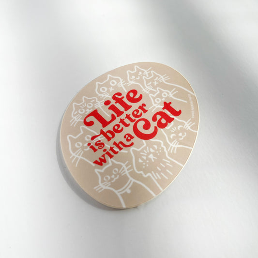 Life is Better with a Cat Sticker case of 6