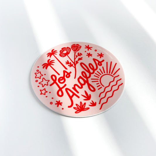 Los Angeles in Pink Sticker Case of 6