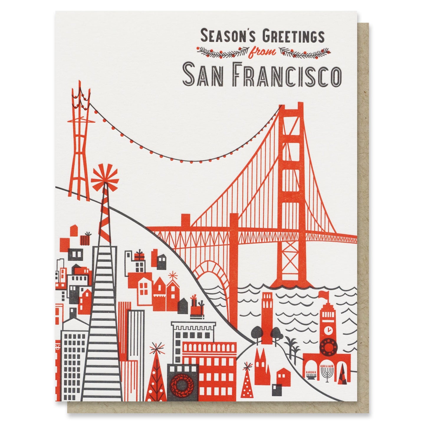 Season's Greetings from San Francisco Card Case of 6 / Box Set of 3