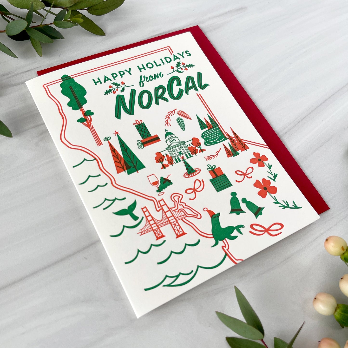 Happy Holidays from NorCal Card Case of 6 / Box Set of 3