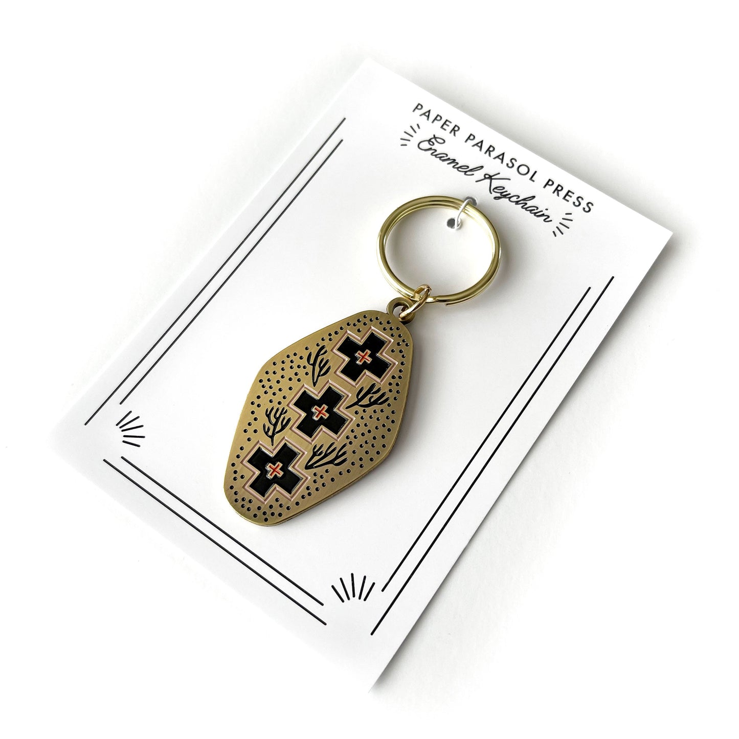 Desert Crossroads Enamel Keychain Case of 3