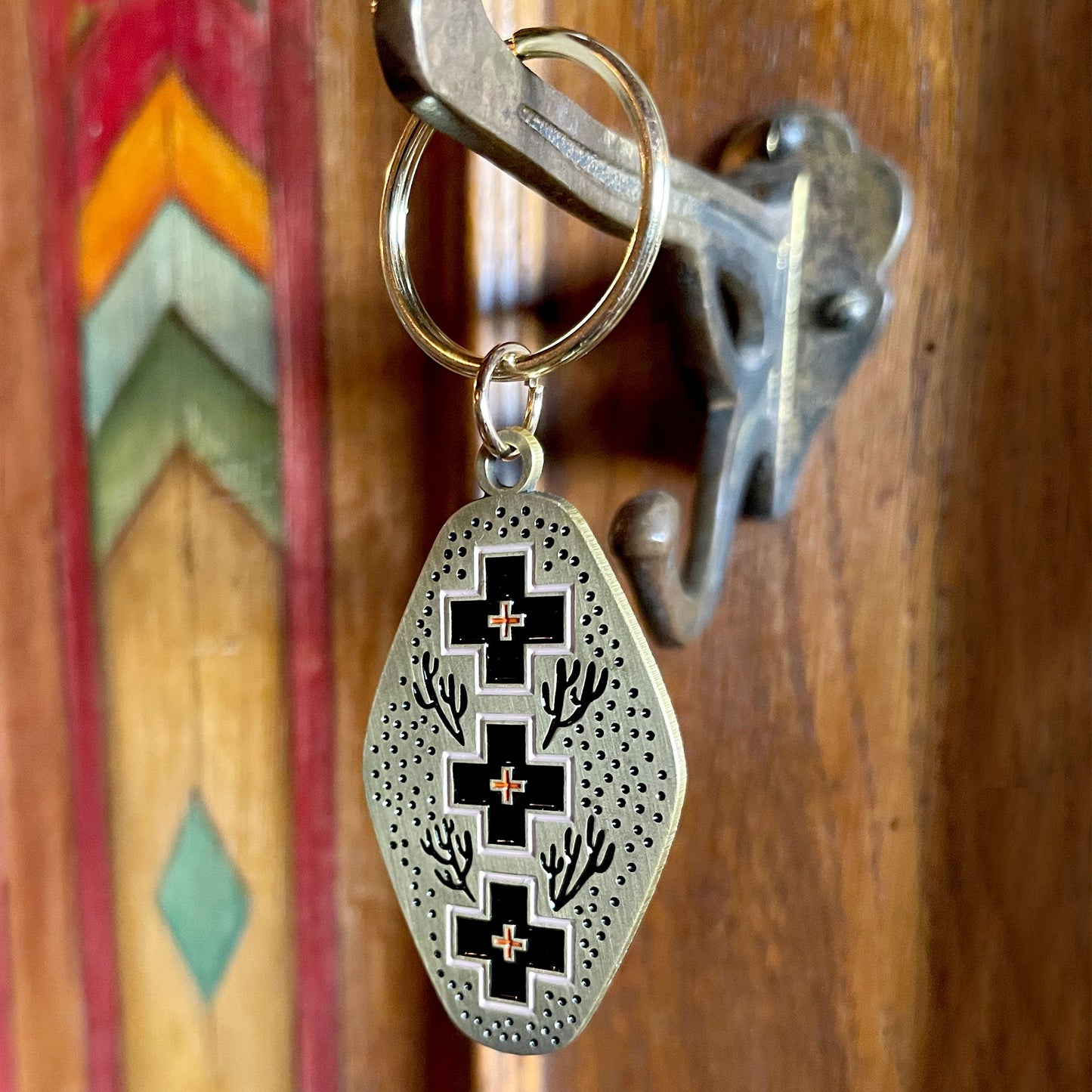 Desert Crossroads Enamel Keychain Case of 3
