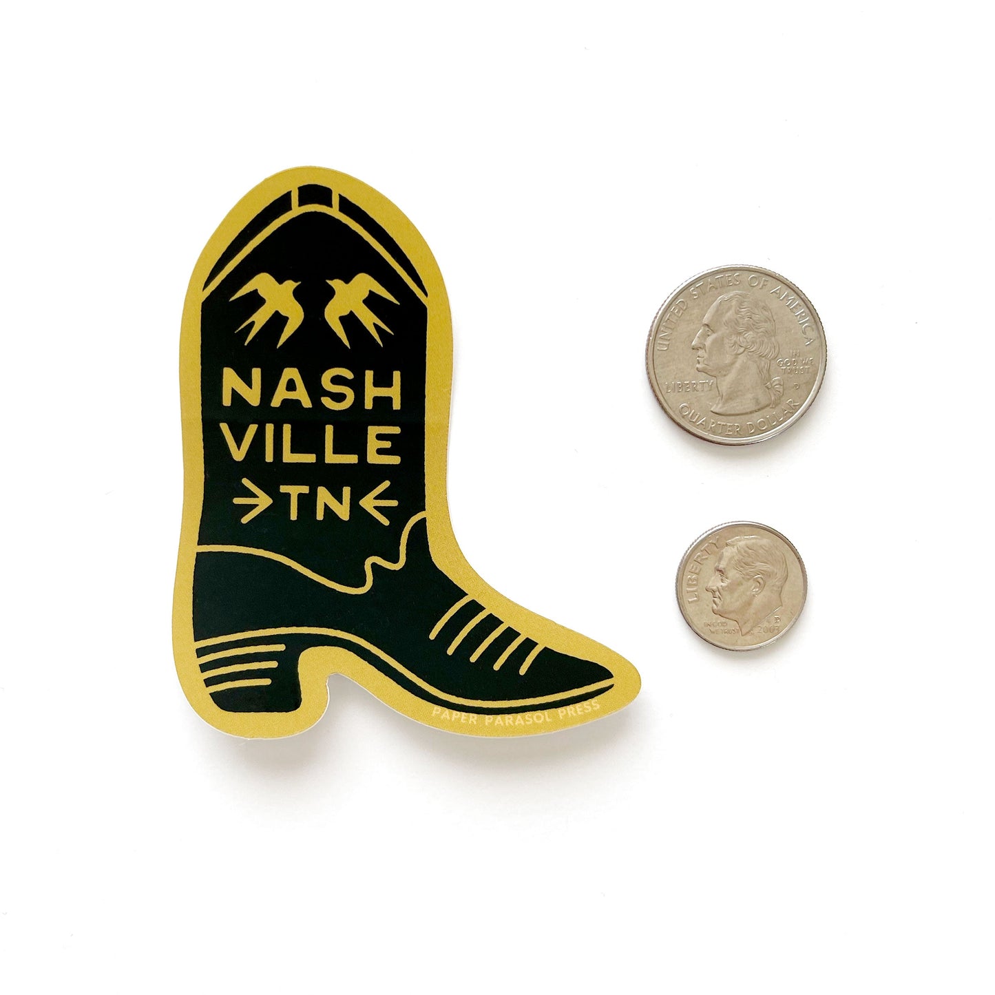 Nashville Black Boot Sticker Case of 6